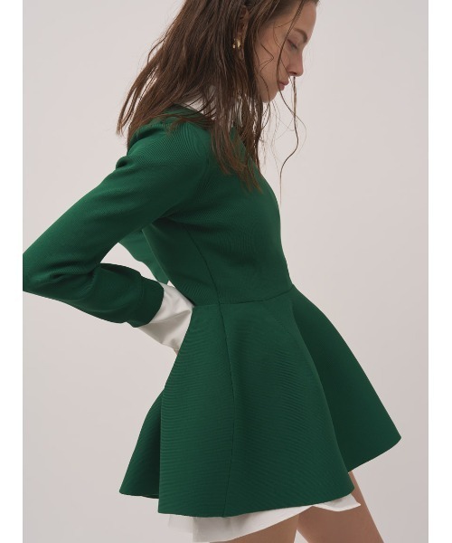 SNIDEL（スナイデル）の「シャツレイヤードニットチュニック（その他トップス・レディース・オフホワイト/グリーン/ネイビー・F）」の6枚目の写真