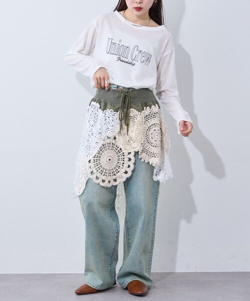 etsinta（エシンタ）の「インスタライブで大反響!!【etsinta】2wayレースミリタリーミニスカート（スカート・レディース・カーキ・ONE SIZE）」の8枚目の写真