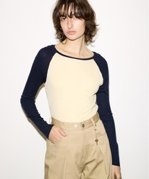 THROW by SLY（スローバイスライ）の「THROW FINE TOUCH RAGLAN L/S TOPS  ファインタッチラグランロングスリーブトップス 冬服 春服（Tシャツ/カットソー）」