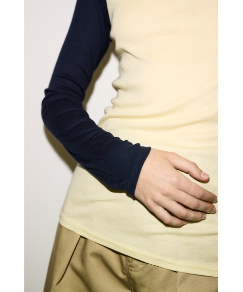 THROW by SLY（スローバイスライ）の「THROW FINE TOUCH RAGLAN L/S TOPS  ファインタッチラグランロングスリーブトップス 冬服 春服（Tシャツ/カットソー・レディース・ネイビー/レッド・FREE）」の10枚目の写真