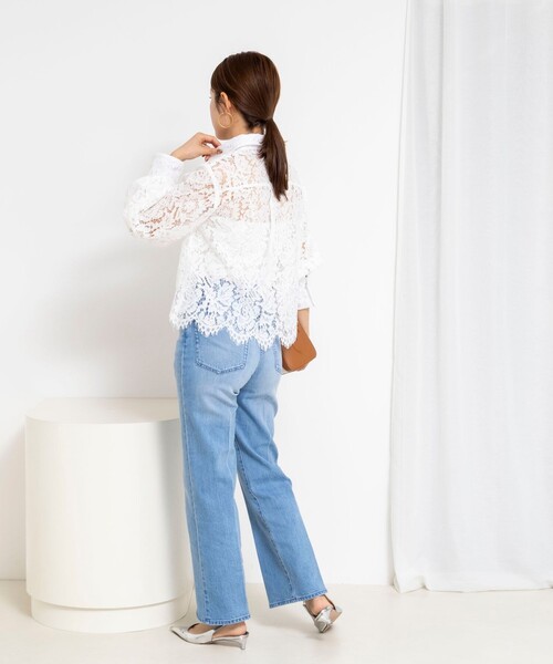 NOLLEY’S（ノーリーズ）の「ウォッシャブルレースシャツ（シャツ/ブラウス・レディース・ホワイト/ブラック・38）」の22枚目の写真