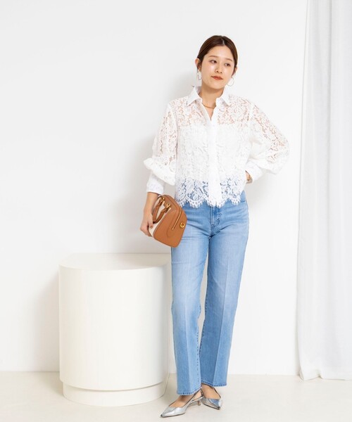 NOLLEY’S（ノーリーズ）の「ウォッシャブルレースシャツ（シャツ/ブラウス・レディース・ホワイト/ブラック・38）」の21枚目の写真