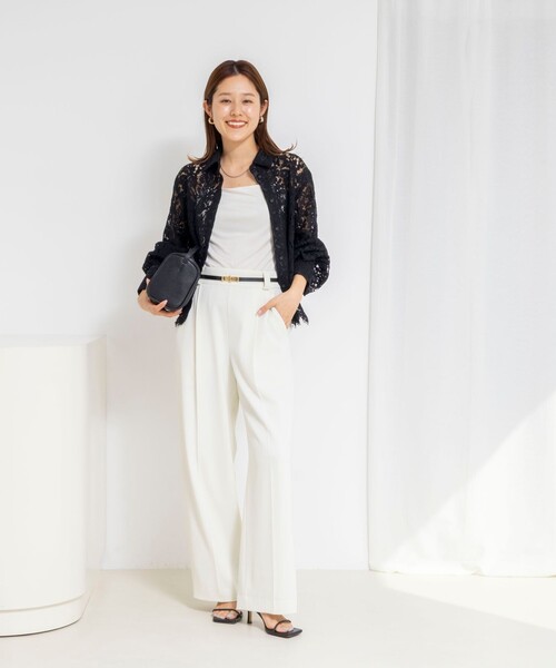 NOLLEY’S（ノーリーズ）の「ウォッシャブルレースシャツ（シャツ/ブラウス・レディース・ホワイト/ブラック・38）」の20枚目の写真