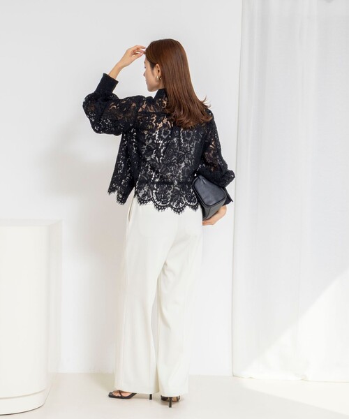 NOLLEY’S（ノーリーズ）の「ウォッシャブルレースシャツ（シャツ/ブラウス・レディース・ホワイト/ブラック・38）」の18枚目の写真