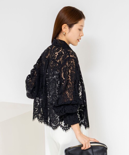 NOLLEY’S（ノーリーズ）の「ウォッシャブルレースシャツ（シャツ/ブラウス・レディース・ホワイト/ブラック・38）」の16枚目の写真