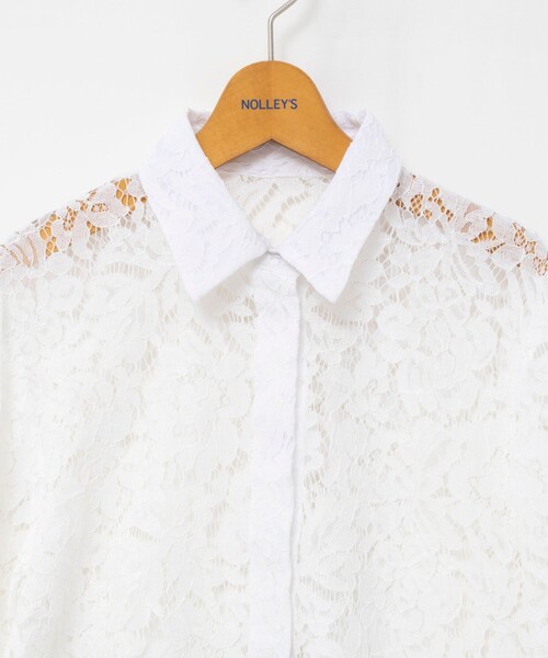 NOLLEY’S（ノーリーズ）の「ウォッシャブルレースシャツ（シャツ/ブラウス・レディース・ホワイト/ブラック・38）」の13枚目の写真