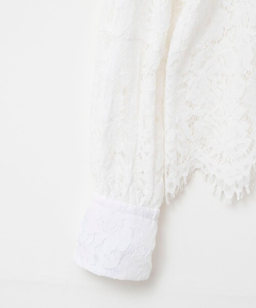 NOLLEY’S（ノーリーズ）の「ウォッシャブルレースシャツ（シャツ/ブラウス・レディース・ホワイト/ブラック・38）」の11枚目の写真