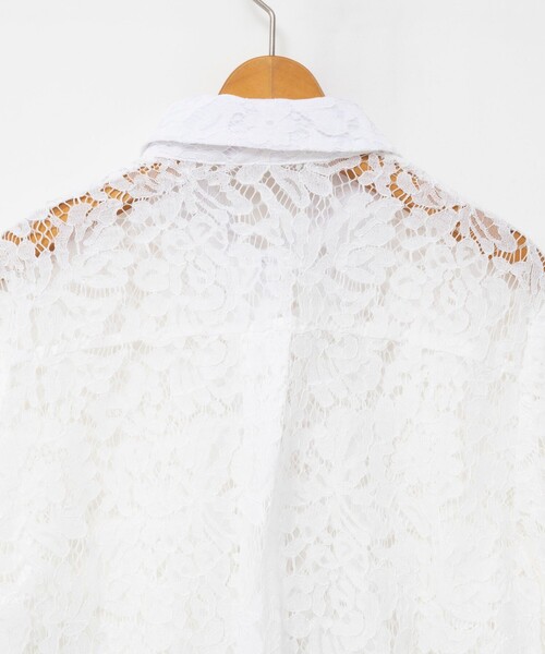 NOLLEY’S（ノーリーズ）の「ウォッシャブルレースシャツ（シャツ/ブラウス・レディース・ホワイト/ブラック・38）」の9枚目の写真