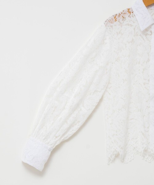 NOLLEY’S（ノーリーズ）の「ウォッシャブルレースシャツ（シャツ/ブラウス・レディース・ホワイト/ブラック・38）」の8枚目の写真