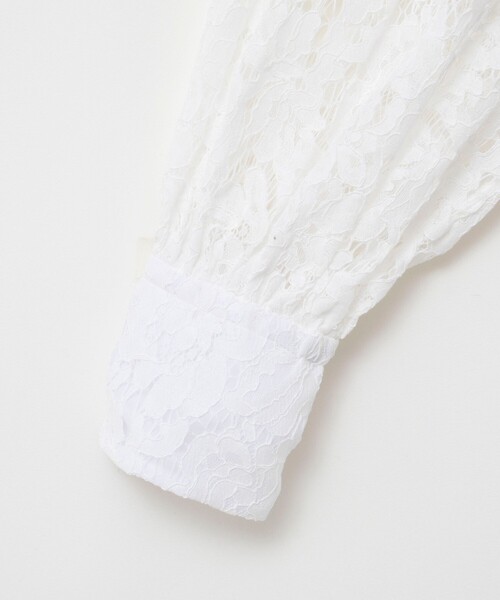 NOLLEY’S（ノーリーズ）の「ウォッシャブルレースシャツ（シャツ/ブラウス・レディース・ホワイト/ブラック・38）」の7枚目の写真