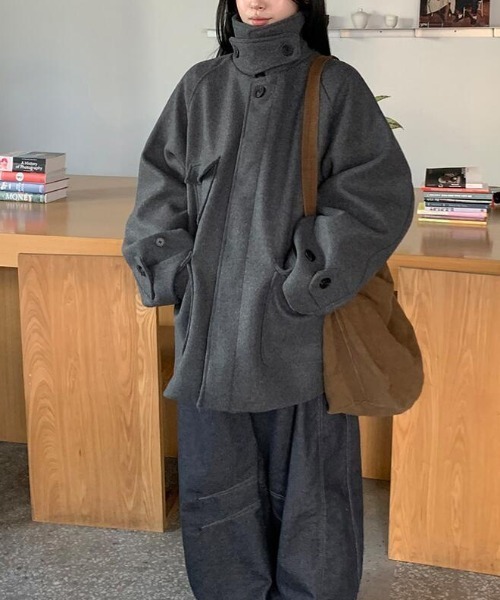 semplice(センプリチェ)の「ハーフコート(その他アウター・レディース・ブラック/グレー・F)」の18枚目の写真