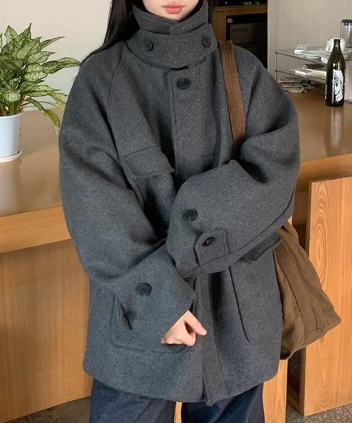 semplice(センプリチェ)の「ハーフコート(その他アウター・レディース・ブラック/グレー・F)」の19枚目の写真