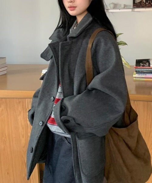 semplice(センプリチェ)の「ハーフコート(その他アウター・レディース・ブラック/グレー・F)」の21枚目の写真