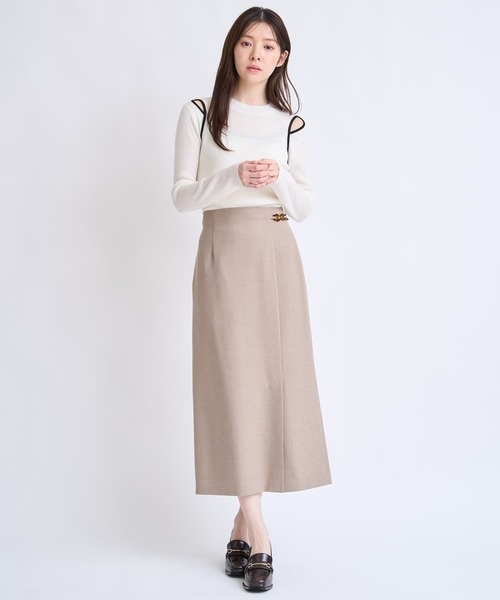 NOELA（ノエラ）の「パーツデザインペンシルスカート（スカート・レディース・グレー/オフホワイト/モカ・S/M）」の10枚目の写真