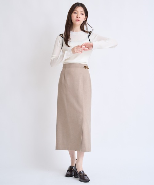 NOELA（ノエラ）の「パーツデザインペンシルスカート（スカート・レディース・グレー/オフホワイト/モカ・S/M）」の12枚目の写真