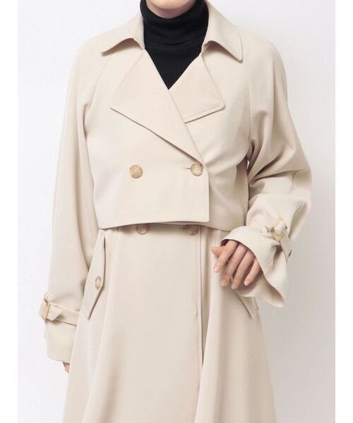 MERCURYDUO（マーキュリーデュオ）の「【セットアップ着用可】ショートトレンチコート（トレンチコート・レディース・ベージュ/アイボリー・FREE）」の2枚目の写真
