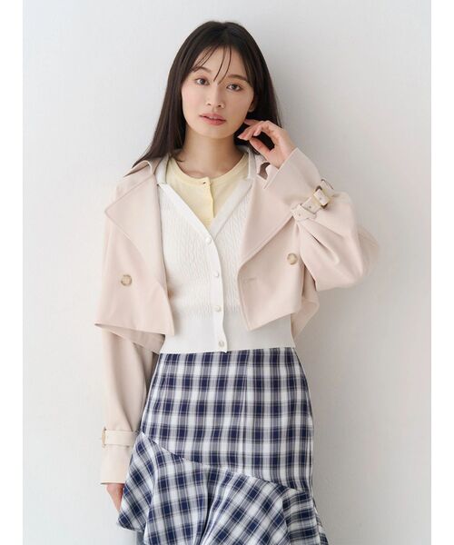 MERCURYDUO（マーキュリーデュオ）の「【セットアップ着用可】ショートトレンチコート（トレンチコート・レディース・ベージュ/アイボリー・FREE）」の7枚目の写真
