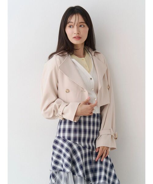 MERCURYDUO（マーキュリーデュオ）の「【セットアップ着用可】ショートトレンチコート（トレンチコート・レディース・ベージュ/アイボリー・FREE）」の8枚目の写真
