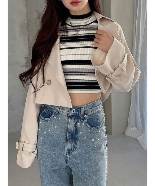 MERCURYDUO（マーキュリーデュオ）の「【セットアップ着用可】ショートトレンチコート（トレンチコート・レディース・ベージュ/アイボリー・FREE）」の16枚目の写真