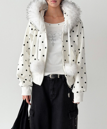 THE GREEN LAB（ザグリーンラボ）の「パーフードドットジップアップ[ホワイト]（パーカー）」