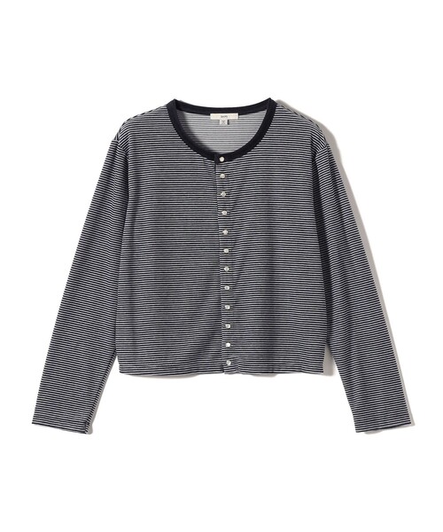 SHIPS（シップス）の「〈手洗い可能〉ポリエステル ベロア ボーダー パール モチーフ ボタン カーディガン（カーディガン/ボレロ・レディース・ネイビー・ONE SIZE）」の10枚目の写真