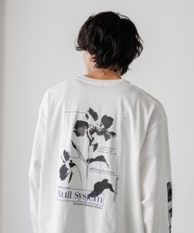 PBLIM | 《UNISEX》モードフラワーロンＴ バックプリント / ルーズシルエット(Tシャツ/カットソー)