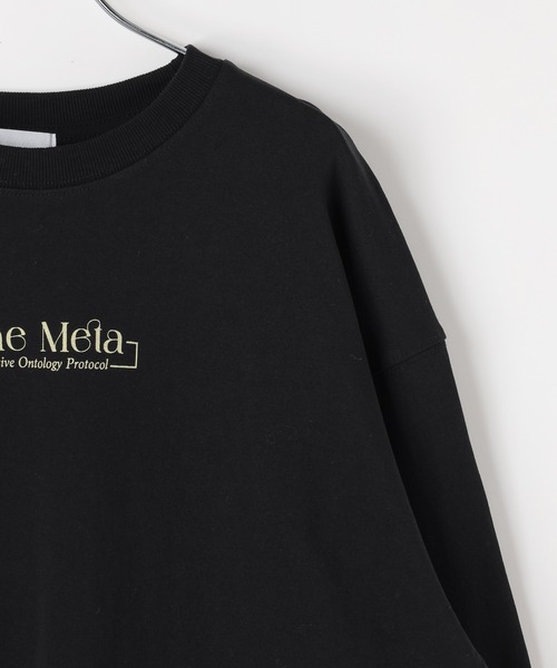 PBLIM（ページボーイリム）の「《UNISEX》モードフラワーロンＴ バックプリント / ルーズシルエット（Tシャツ/カットソー・レディース・オフホワイト/ブラック・MEDIUM/LARGE）」の6枚目の写真