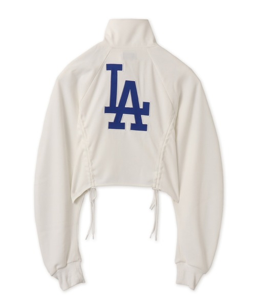 MLB(メジャーリーグベースボール)の「atmos pink x MLB Track Jackt / アトモス ピンク MLB トラック ジャケット【SP】(その他アウター・レディース・ホワイト/ネイビー/カモフラージュ・FREE)」の2枚目の写真