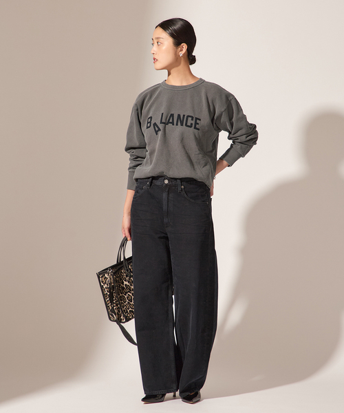 journal standard L'essage（ジャーナルスタンダードレサージュ）の「《追加2》【MIXTA/ミクスタ】BALANCE CREW SWEAT SHIRTS：スウェット（スウェット・レディース・ブラック/アイボリー・MEDIUM）」の3枚目の写真