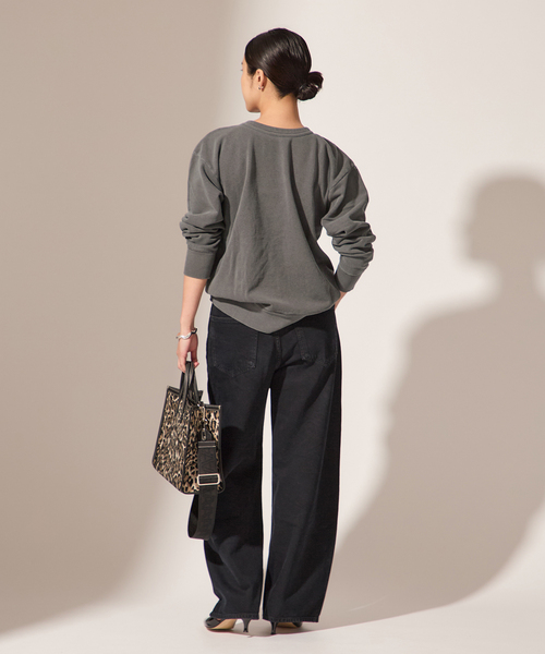 journal standard L'essage（ジャーナルスタンダードレサージュ）の「《追加2》【MIXTA/ミクスタ】BALANCE CREW SWEAT SHIRTS：スウェット（スウェット・レディース・ブラック/アイボリー・MEDIUM）」の4枚目の写真