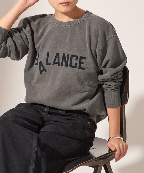 journal standard L'essage（ジャーナルスタンダードレサージュ）の「《追加2》【MIXTA/ミクスタ】BALANCE CREW SWEAT SHIRTS：スウェット（スウェット・レディース・ブラック/アイボリー・MEDIUM）」の6枚目の写真