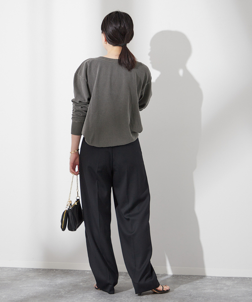 journal standard L'essage（ジャーナルスタンダードレサージュ）の「《追加2》【MIXTA/ミクスタ】BALANCE CREW SWEAT SHIRTS：スウェット（スウェット・レディース・ブラック/アイボリー・MEDIUM）」の9枚目の写真