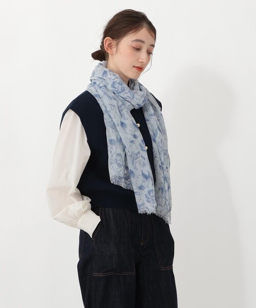 Afternoon Tea（アフタヌーンティー）の「水彩フラワーストール（ストール/ショール・レディース・ピンク/ブルー・ONE SIZE）」の5枚目の写真