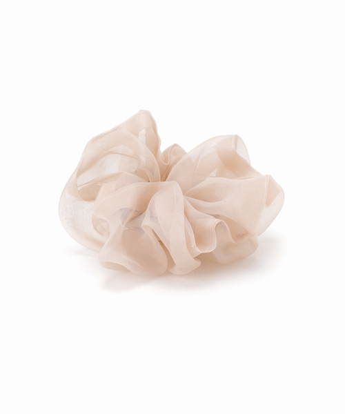 Spick & Span（スピックアンドスパン）の「TENDRESSE STUDIO / テンドレッセ スタジオ SHEER SILK SCRUNCHIE（シュシュ・レディース・ベージュ/ブラック・FREE）」の4枚目の写真