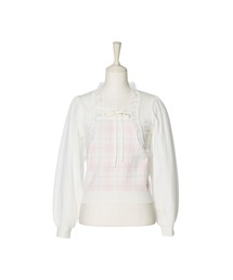 Milky sugar check knit