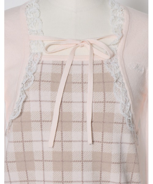 mellfy memory(メルフィーメモリー)の「Milky sugar check knit(ニット/セーター・レディース・ベージュ/ホワイト・FREE)」の17枚目の写真