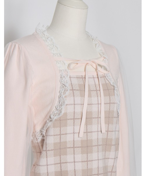 mellfy memory(メルフィーメモリー)の「Milky sugar check knit(ニット/セーター・レディース・ベージュ/ホワイト・FREE)」の16枚目の写真