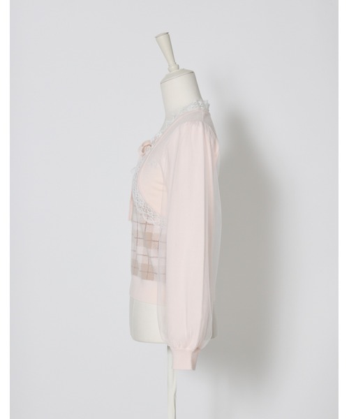 mellfy memory(メルフィーメモリー)の「Milky sugar check knit(ニット/セーター・レディース・ベージュ/ホワイト・FREE)」の13枚目の写真