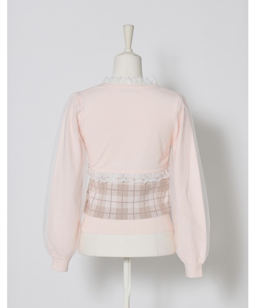 mellfy memory(メルフィーメモリー)の「Milky sugar check knit(ニット/セーター・レディース・ベージュ/ホワイト・FREE)」の14枚目の写真