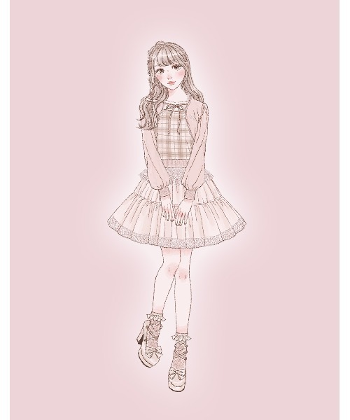 mellfy memory(メルフィーメモリー)の「Milky sugar check knit(ニット/セーター・レディース・ベージュ/ホワイト・FREE)」の5枚目の写真