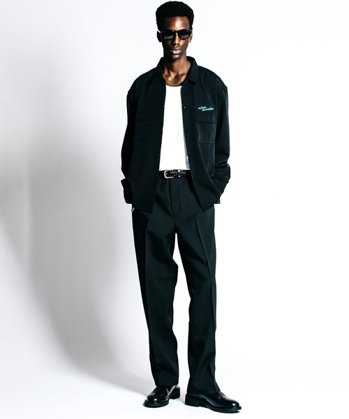 CRIMIE（クライミー）の「TAILORED TROUSERS _ BACK SATIN（スラックス・メンズ・カーキ/ブラック・XXL/XL/L/M/S）」の3枚目の写真