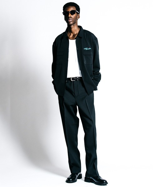CRIMIE（クライミー）の「TAILORED TROUSERS _ BACK SATIN（スラックス・メンズ・カーキ/ブラック・XXL/XL/L/M/S）」の13枚目の写真