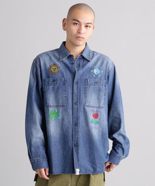 MANASTASH（マナスタッシュ）の「MANASTASH/マナスタッシュ　EMBROIDERY SHIRTS（シャツ/ブラウス・メンズ・その他4/ブラック/ホワイト・L/S/M/XL）」の3枚目の写真