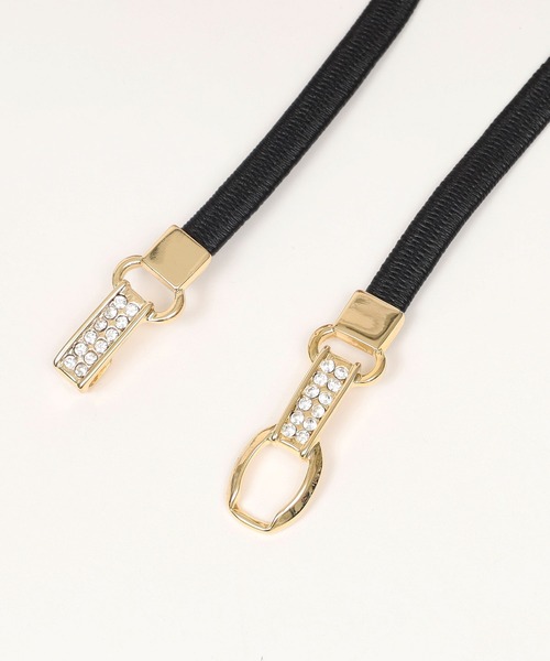 ROYAL PARTY（ロイヤルパーティー）の「ビジューバックル細ベルト（ベルト・レディース・オフホワイト/ブラック・FREE）」の4枚目の写真