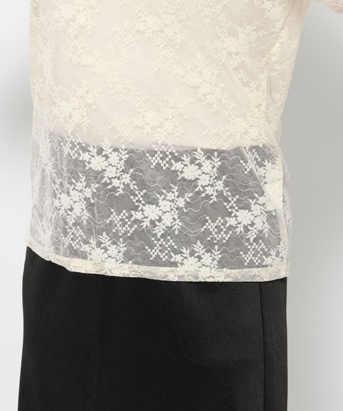 LOWRYS FARM（ローリーズファーム）の「フロッキーレースプルオーバーＬＳ 657325（Tシャツ/カットソー・レディース・ブラック/アイボリー・FREE）」の8枚目の写真