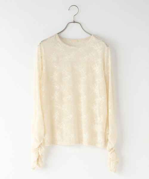 LOWRYS FARM（ローリーズファーム）の「フロッキーレースプルオーバーＬＳ 657325（Tシャツ/カットソー・レディース・ブラック/アイボリー・FREE）」の10枚目の写真