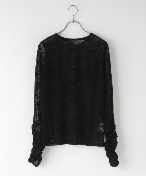 LOWRYS FARM（ローリーズファーム）の「フロッキーレースプルオーバーＬＳ 657325（Tシャツ/カットソー・レディース・ブラック/アイボリー・FREE）」の12枚目の写真