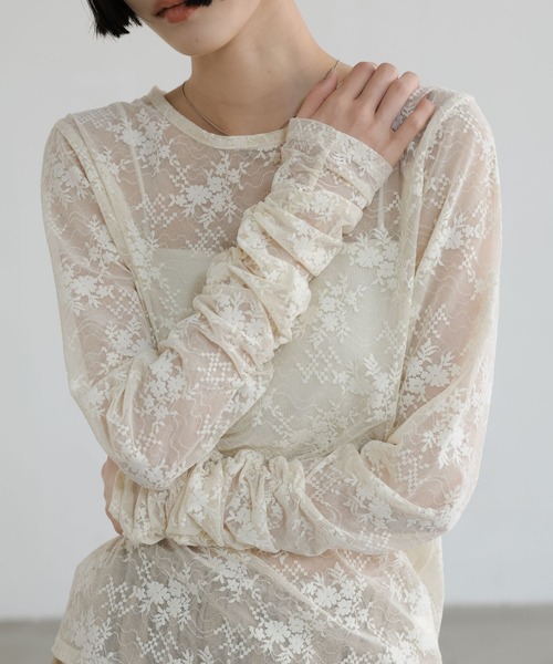 LOWRYS FARM（ローリーズファーム）の「フロッキーレースプルオーバーＬＳ 657325（Tシャツ/カットソー・レディース・ブラック/アイボリー・FREE）」の17枚目の写真