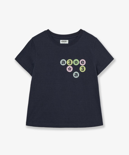 aeae(エーイーエーイー)の「COLOR DOT LOGO TEE(Tシャツ/カットソー・レディース・ブラウン/ホワイト/ネイビー・FREE)」の3枚目の写真