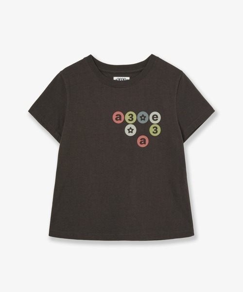 aeae(エーイーエーイー)の「COLOR DOT LOGO TEE(Tシャツ/カットソー・レディース・ブラウン/ホワイト/ネイビー・FREE)」の2枚目の写真